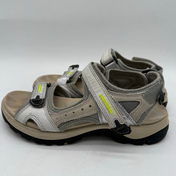 Ecco Women's Strappy Hook and Loop Yucatan Sandals Silver Black EU size 39 - Picture 4 of 7